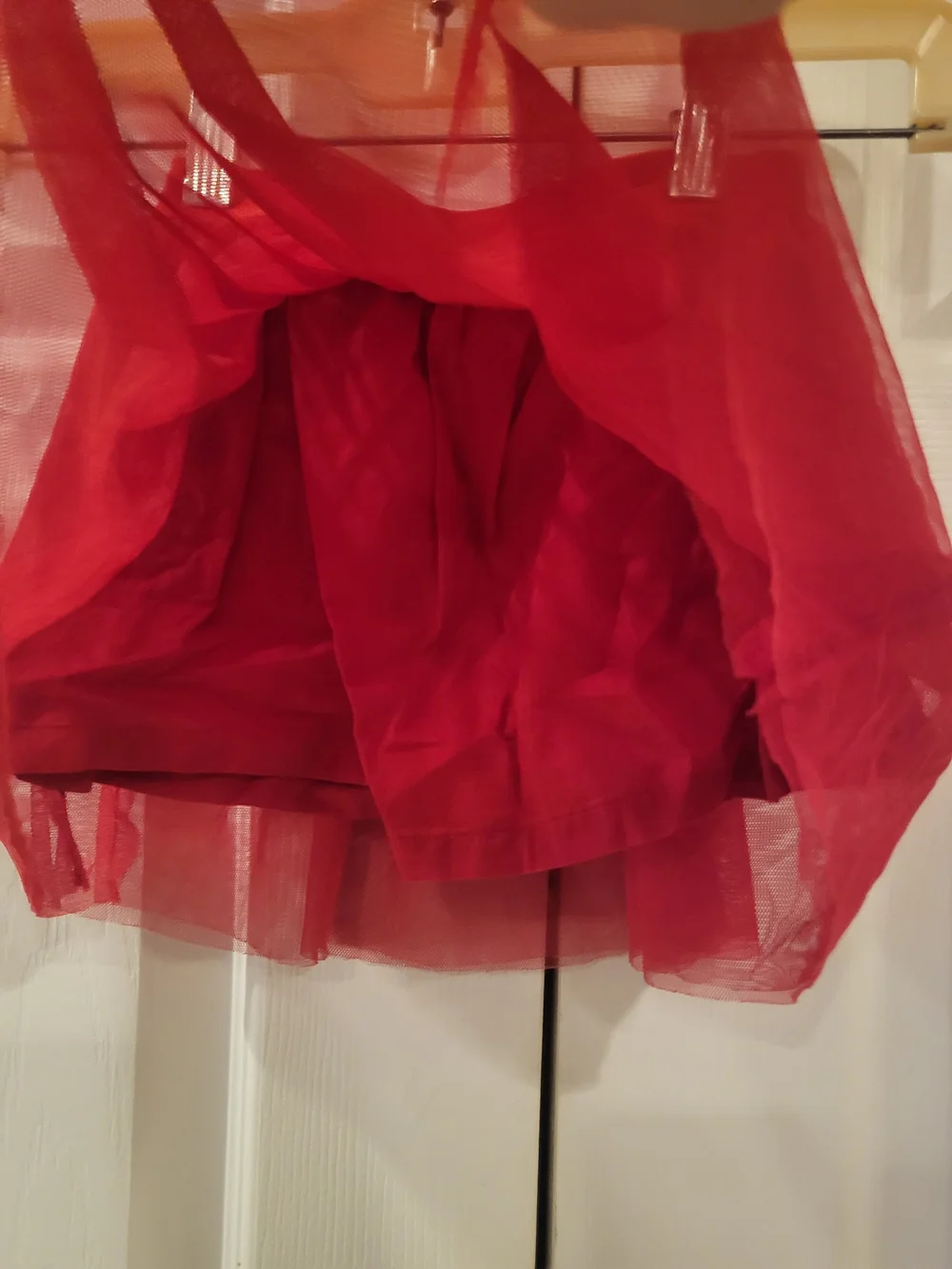 Carter's Girls Red Tulle Pleated Tutu Skirt Size 4T - Built-In Shorts